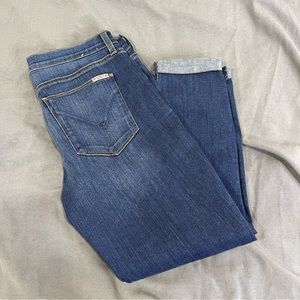 Hudson Jeans Harkin Crop Super Skinny Cuff Jeans Blue Stretch Ankle - Size 31